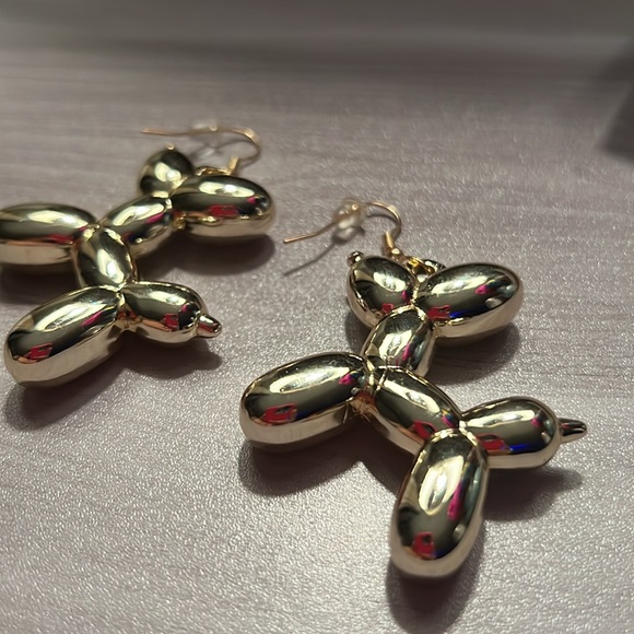 Gold Tone Chrome Balloon Animal Dogs - Picture 2 of 3